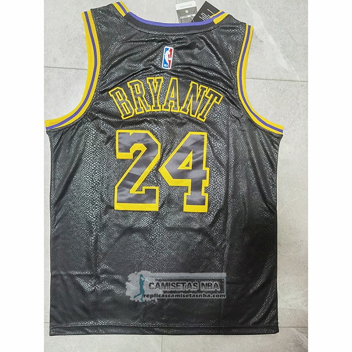 Camiseta Los Angeles Lakers Kobe Bryant NO 24 Crenshaw Black Mamba Negro